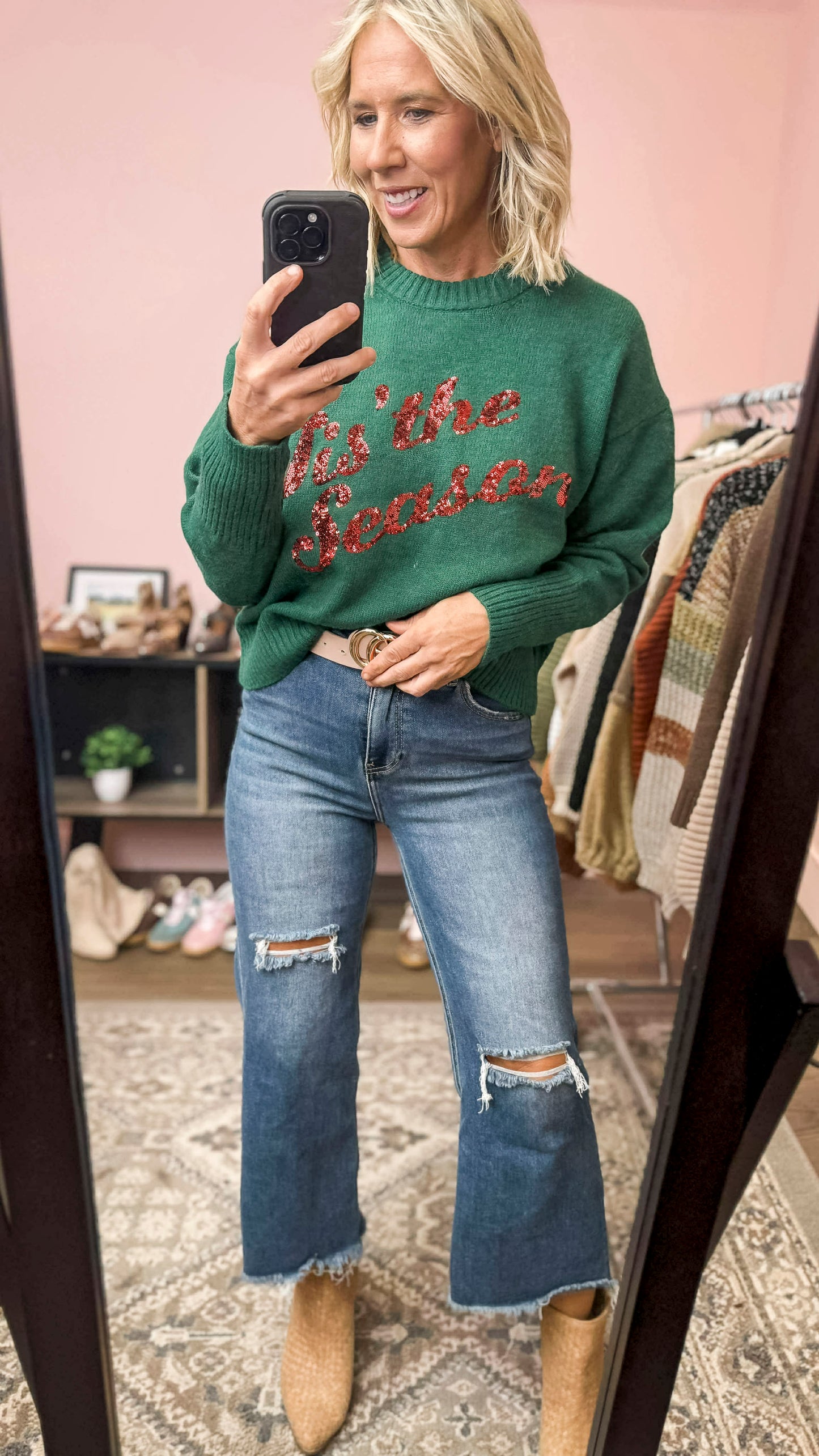 Tis the Season Christmas Holiday Sweater Top