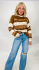 Turtle Neck Striped Sweater Top