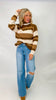 Turtle Neck Striped Sweater Top
