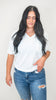 Two Tone Waffle V-Neck Dolman Sleeve Top - DEAL