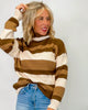 Turtle Neck Striped Sweater Top