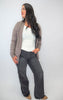 Striped Open Front Cardigan