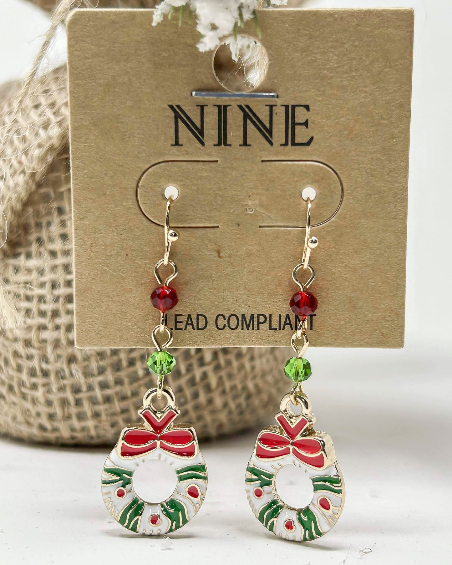 Christmas Wreath Dangle Earrings