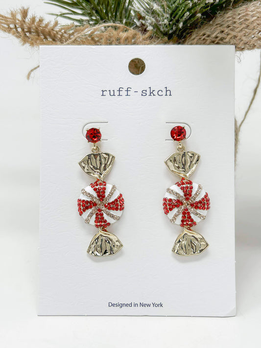 Peppermint Candy Dangle Earrings*