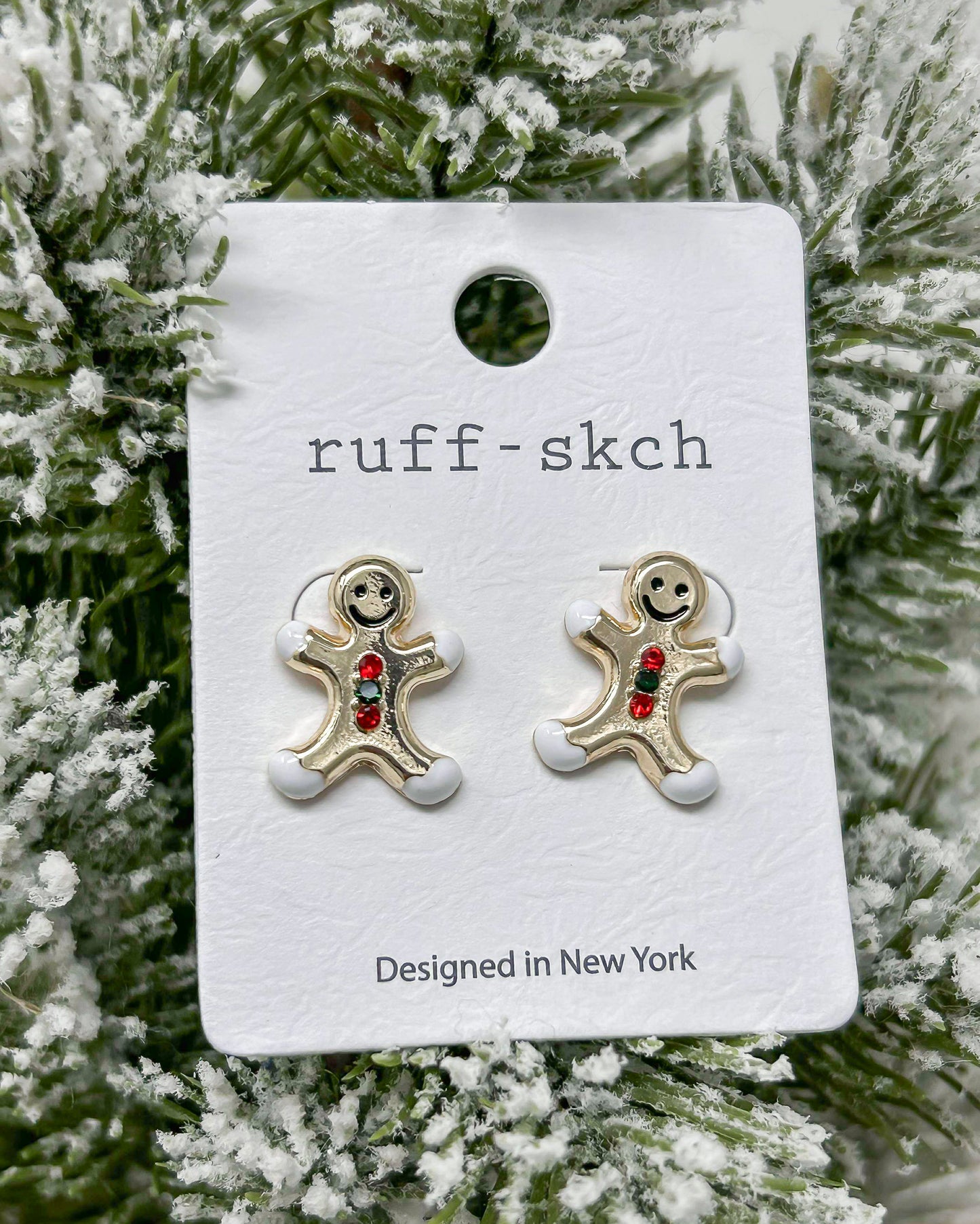 Gold Gingerbread Stud Earrings