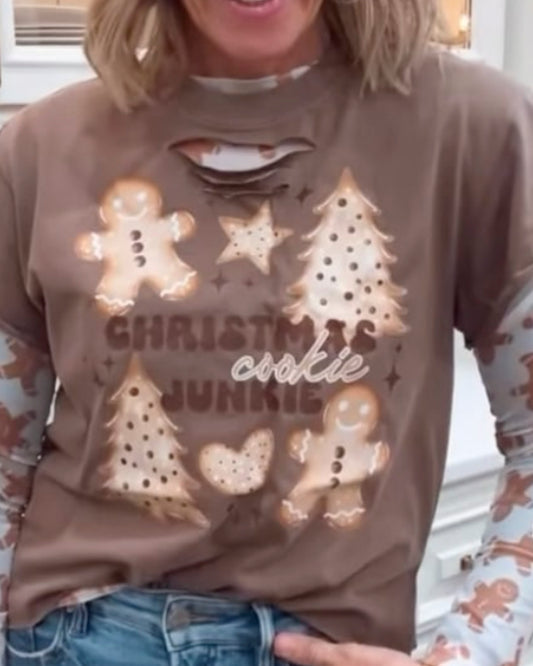 Christmas Cookie Junkie Garment Graphic T-shirt | Comfort Colors - DEAL