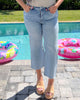 The Electric Blue High Rise Ankle Wide Leg Denim Jean | MICA *30A SEPT PREORDER *IN HOUSE