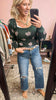 Square Neck Puff Sleeve Floral Sweater | HEM & THREAD *LA LIVE PREORDER 37% OFF