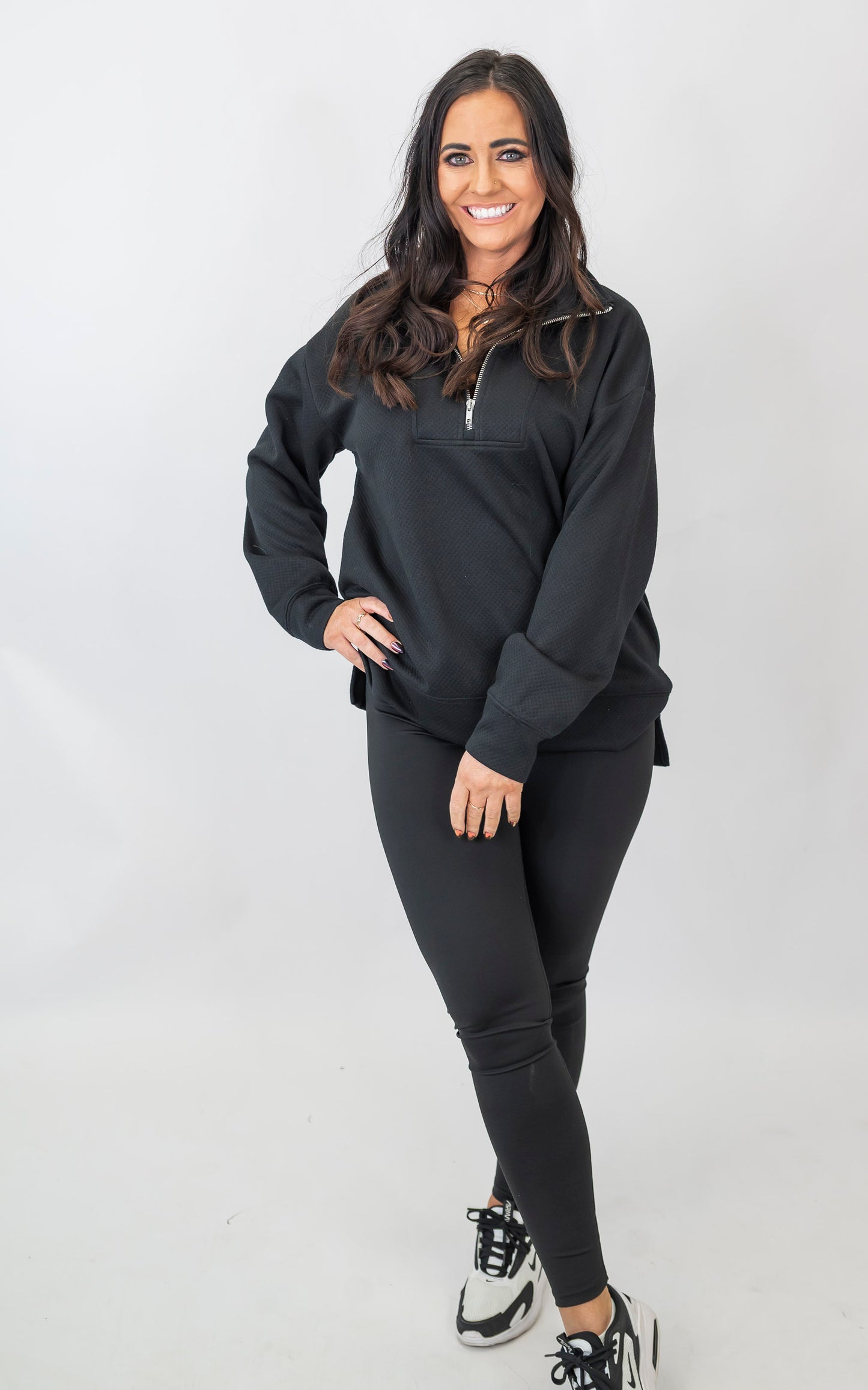 The Madison Black Quarter Zip Pullover | SALTY WAVE