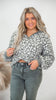 Cheetah 1/2 Mock Neck Dreamer Pullover | Salty Wave*