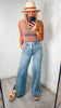 High Rise Drawstring Waistband Slit Wide Leg Jeans | LOVERVET by VERVET *LA LIVE PREORDER 34% OFF
