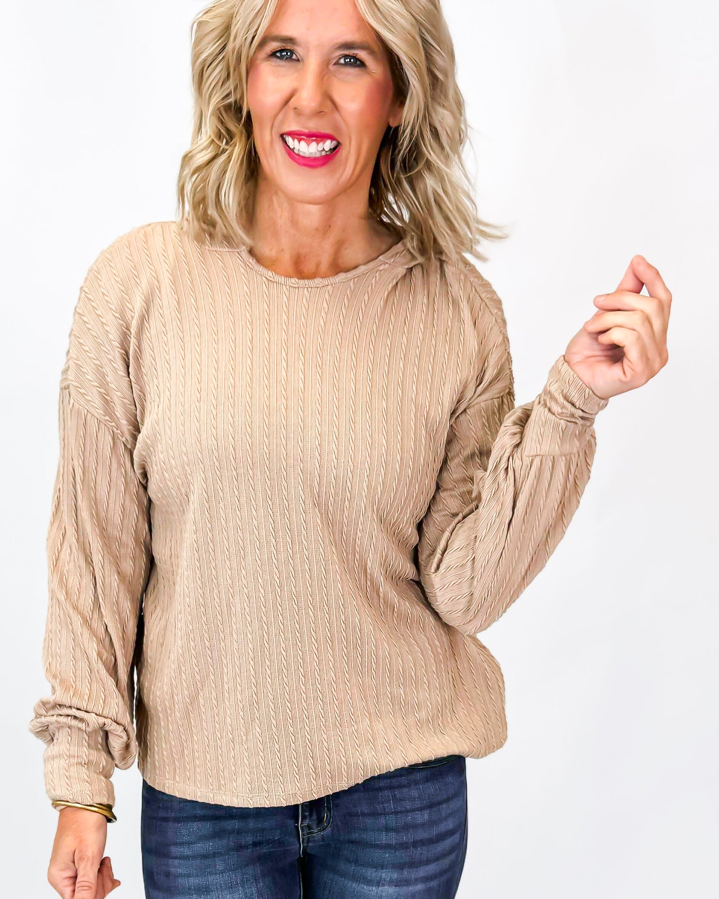 The Raphaela Cable Knit Hoodie Top (2 COLORS) - Final Sale