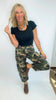 Camo High Rise Ankle Barrel Double Roll Up Pants | RISEN