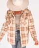 Beige Faux Fur Plaid Shacket