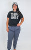 Checked Game Day Black Graphic T-shirt