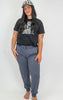 Checked Game Day Black Graphic T-shirt