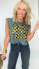 Black Gold Game Day Garment Dyed Graphic Muscle Tee