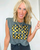 Black Gold Game Day Garment Dyed Graphic Muscle Tee