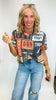 Western Rodeo Print Short Sleeve T-shirt