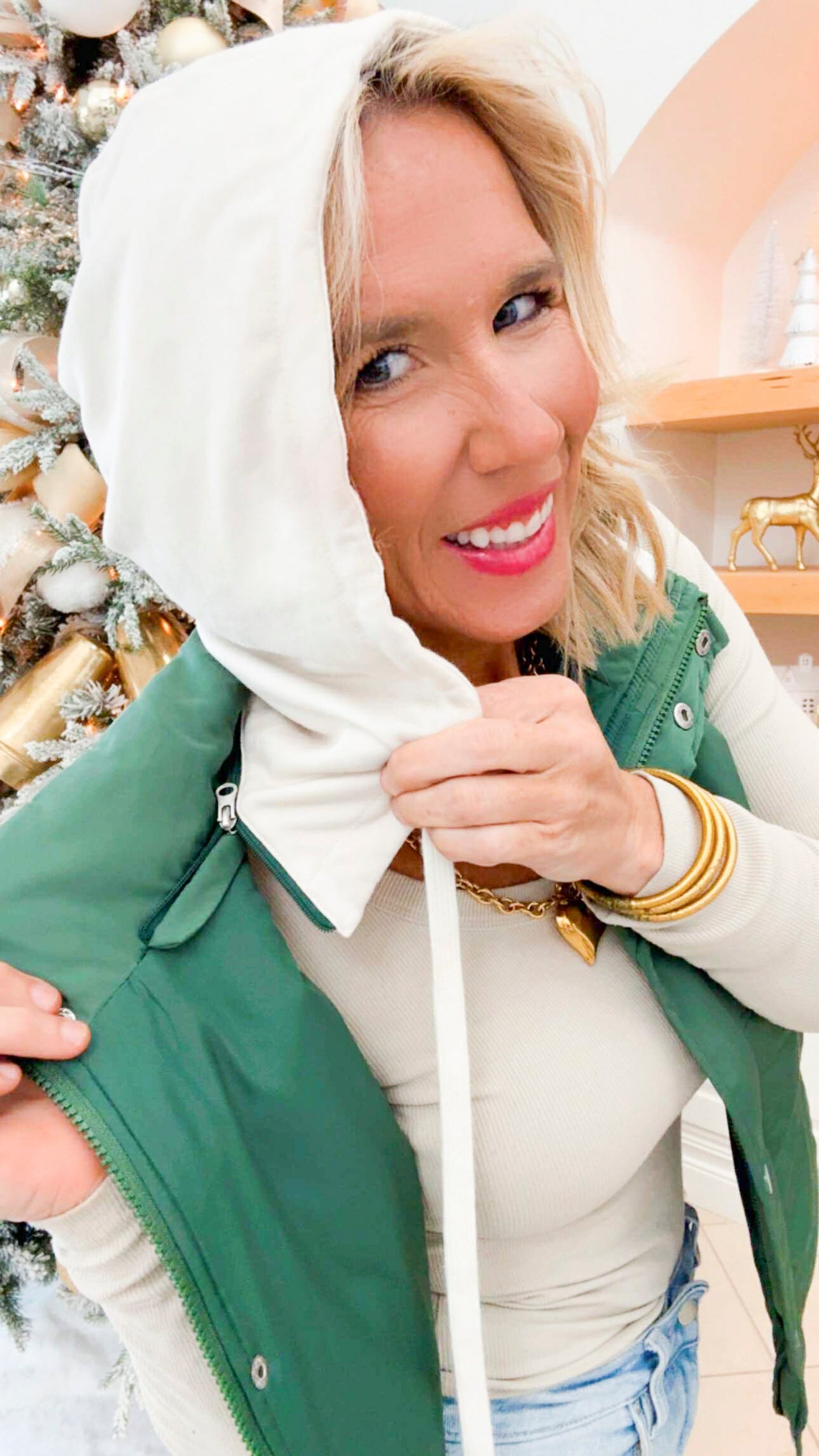 Forest Green Switch Puffer Vest w/ 2 Detachable Hoodies | SALTY WAVE *DEAL* Preorder NOV Shipdate