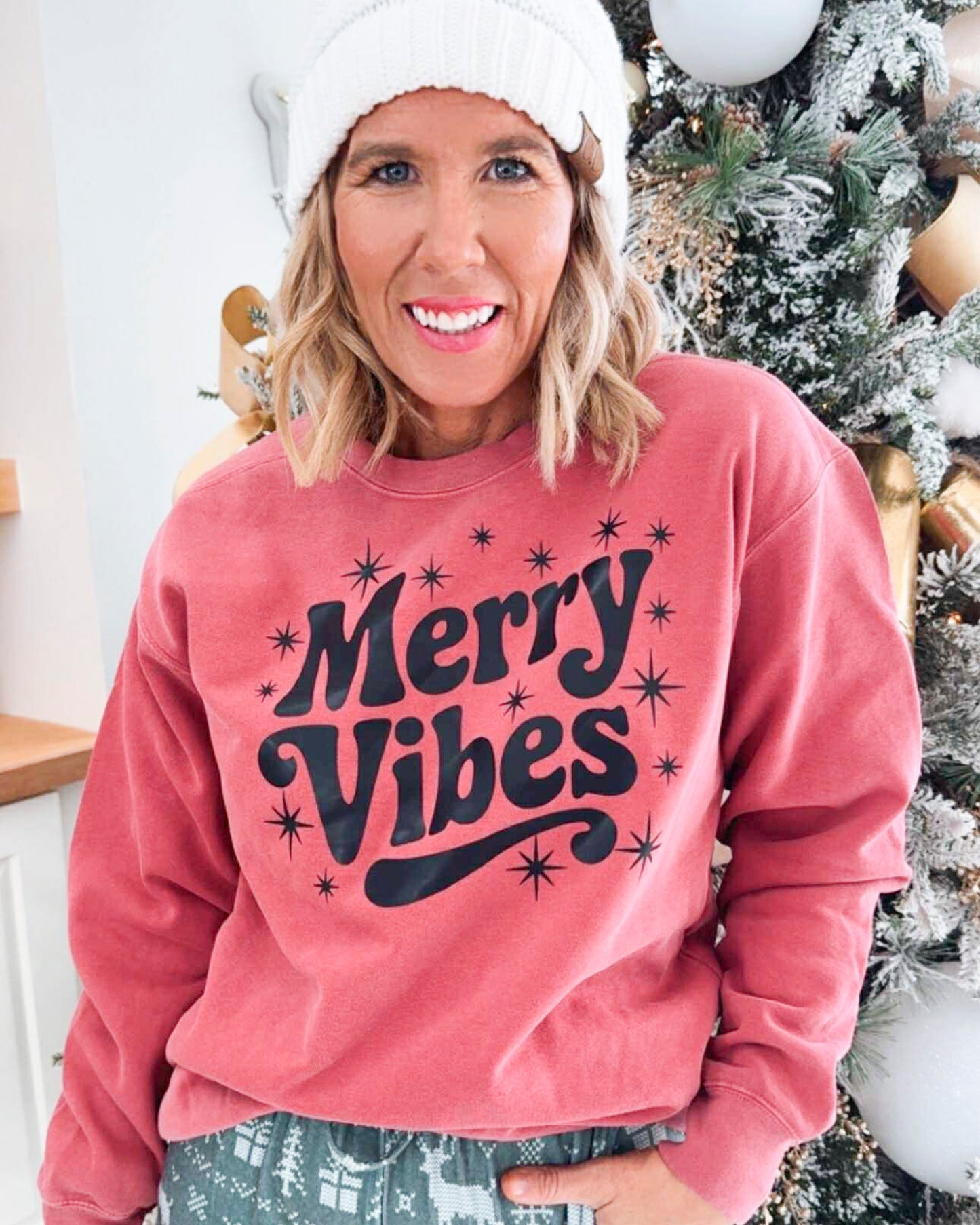 Merry Christmas Garment Dyed Sweatshirt | Comfort Colors