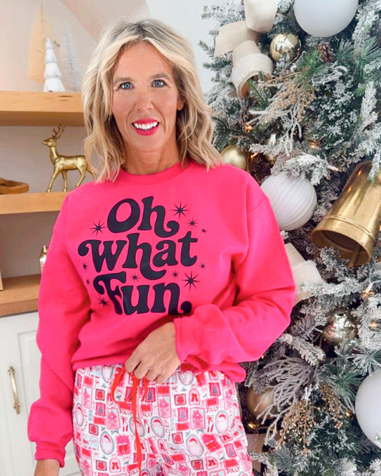 Oh What Fun Crewneck Graphic Sweatshirt