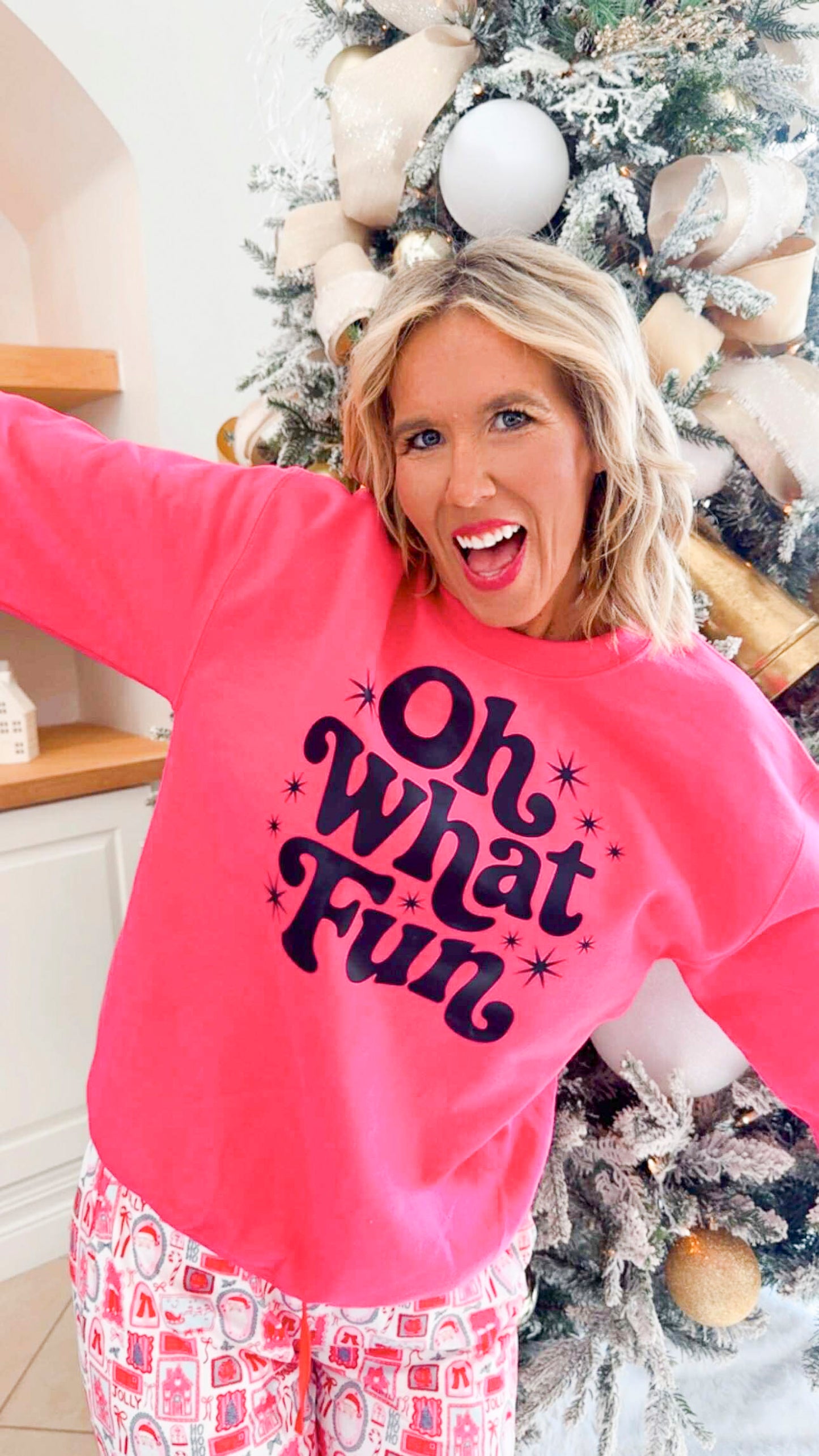 Oh What Fun Crewneck Graphic Sweatshirt