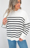 The Tessa Exposed Seam Striped Oversized Sweater | Zenana (8 COLORS) *DEAL*