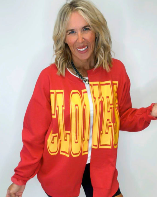 CYCLONES State Hand Cut Sweatshirt Cardigan