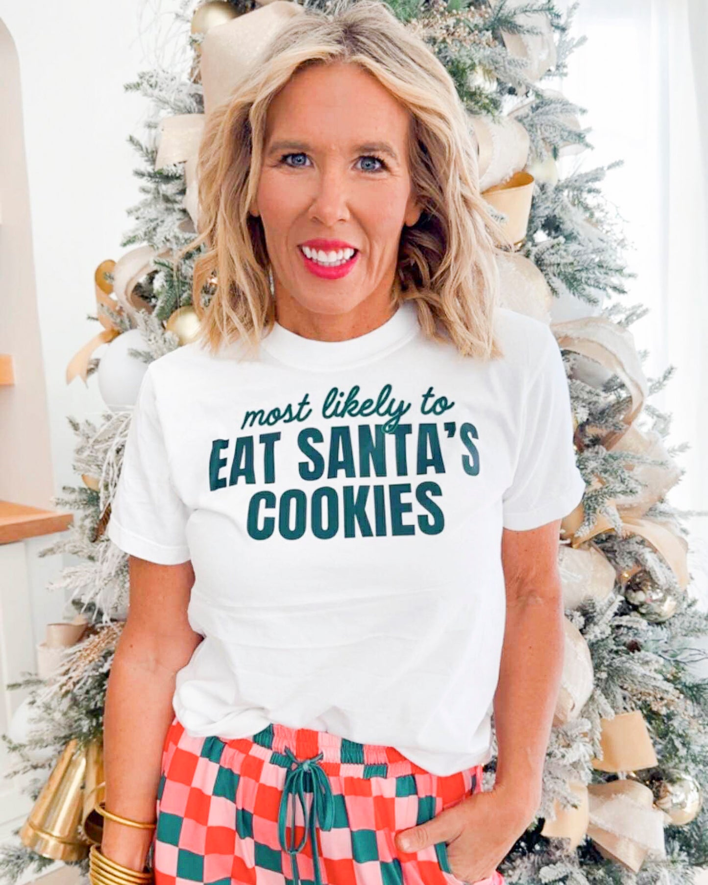 MOST LIKELY to Eat Santa's Cookies Garment Graphic T-shirt | Comfort Colors