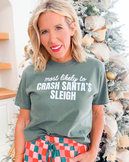 MOST LIKELY to Crash Santa's Sleigh Garment Graphic T-shirt | Comfort Colors