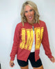 AMES State Hand Cut Sweatshirt Cardigan