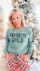 Heather Green Favorite Child Crewneck Graphic Sweatshirt