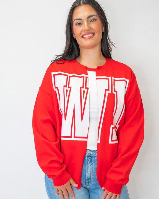 WISCONSIN State Custom Sweatshirt Cardigan