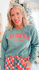 Always Cold Heather Green Crewneck Graphic Sweatshirt