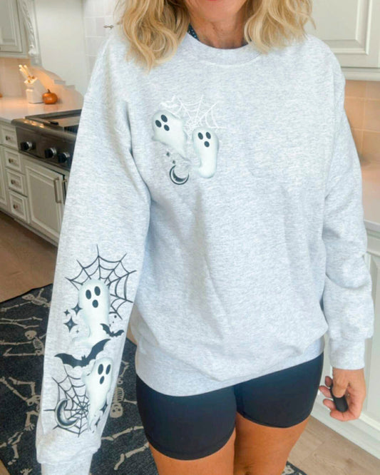 Bats and Ghosts Oh My! Graphic Sweatshirt