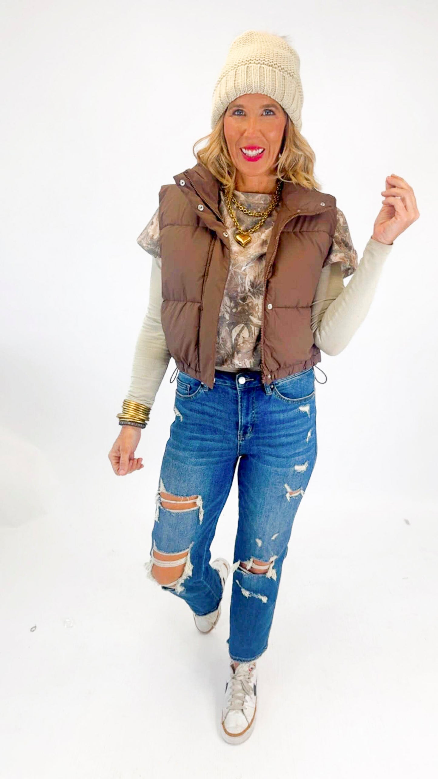 The Signature Cropped Camo Tee | Salty Wave -DEAL