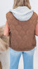 Quilted Drawstring Hooded Vest (2 COLORS)
