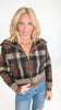 Plaid Knit Zipper Jacket