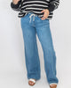 Baggy Wide Denim Jeans With Waist String