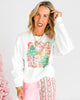 Bows & Candy Canes Crew Neck Graphic Sweatshirt