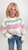 Soft Color Block Knit Stripe Sweater