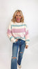 Soft Color Block Knit Stripe Sweater