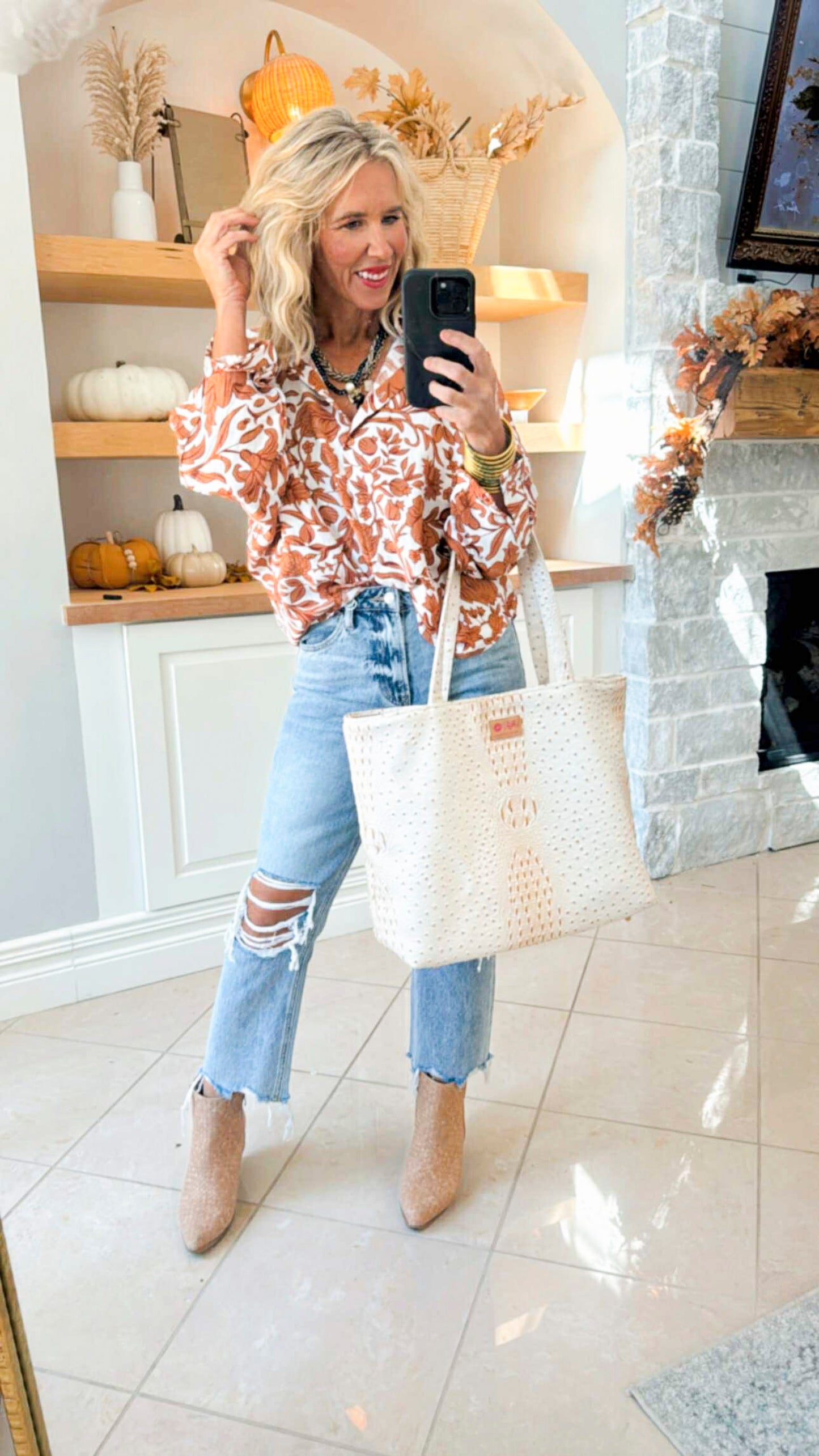 Flower Printed Woven Top