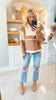 Dusted Cocoa Fleece Pullover Top