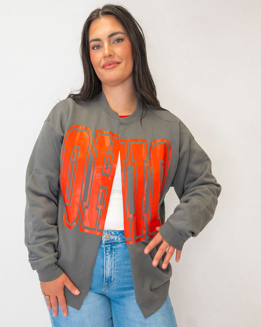 OHIO State Custom Sweatshirt Cardigan