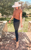 Cable Knit Vest Sweater Top W/ Side Gold Buttons
