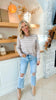 Striped Raglan Long Sleeve Pullover Sweater (2 COLORS)