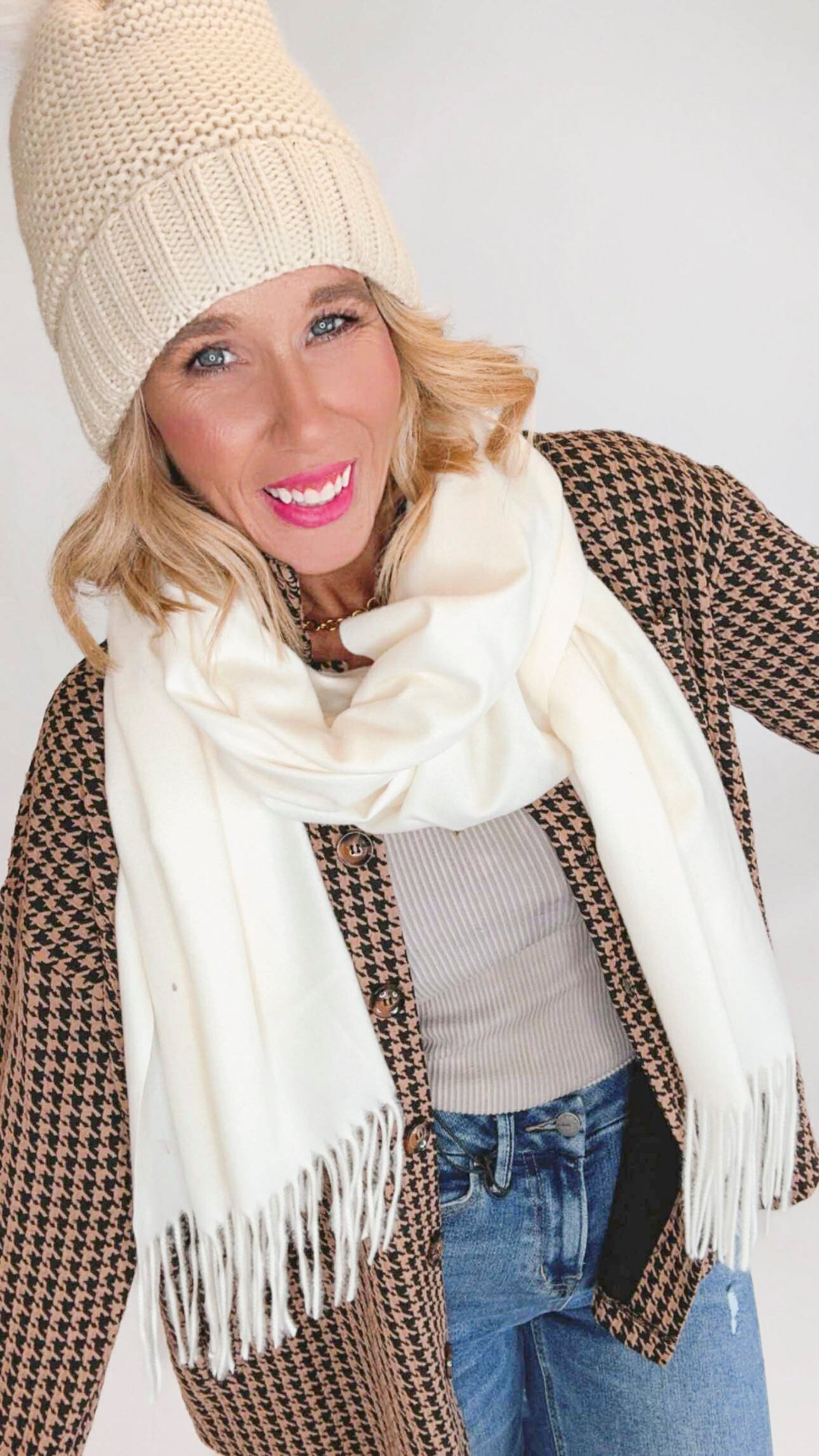 Off White Pasjmina Scarf - Final Sale