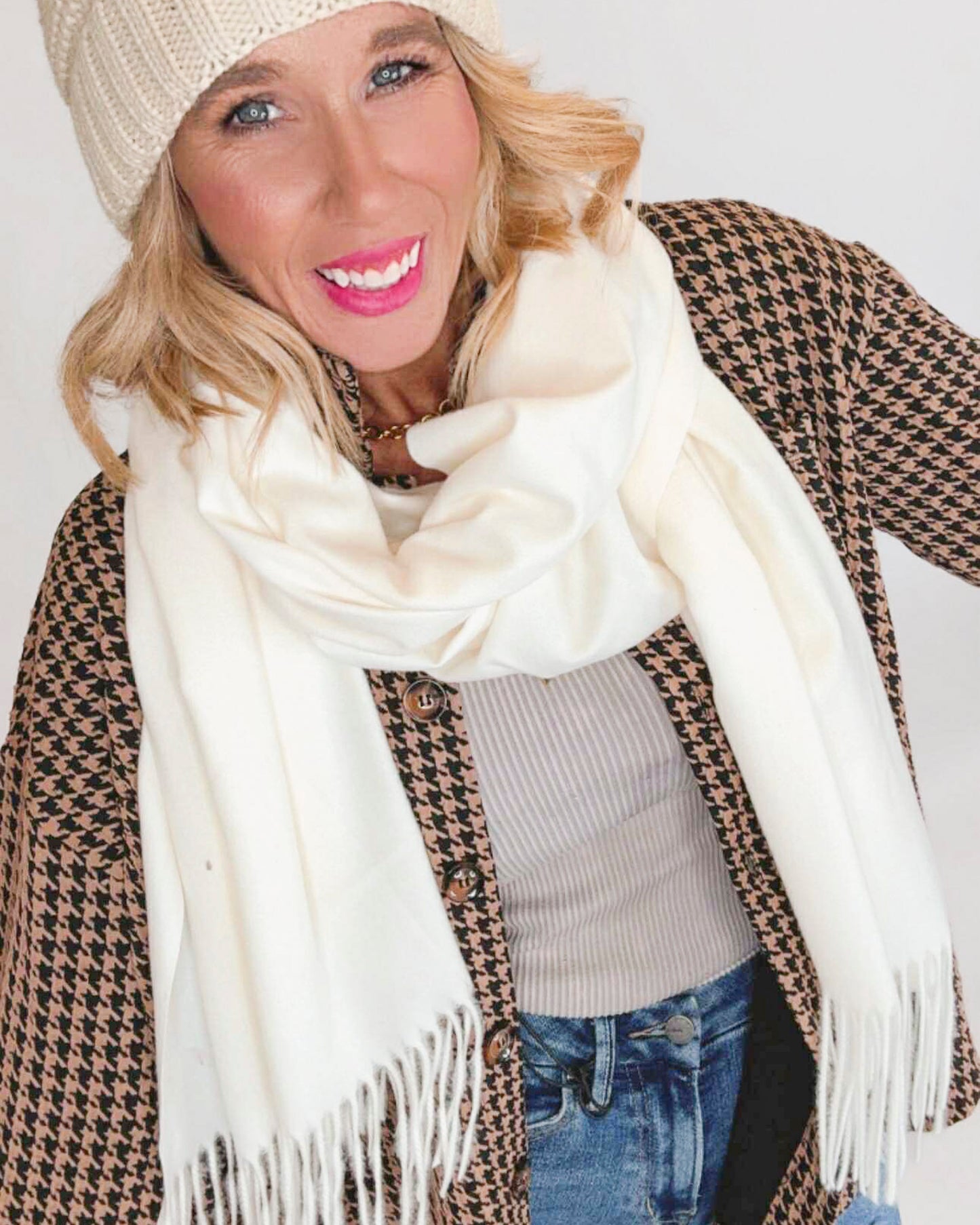 Off White Pasjmina Scarf - Final Sale